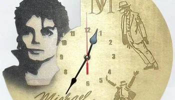 Макет "Настенные часы с гравировкой Майкла Джексона"