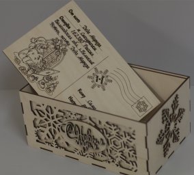 Макет "Новогодняя декоративная коробка для конфет" 1