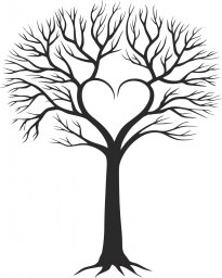 Макет "Семейное дерево с сердцем" 0