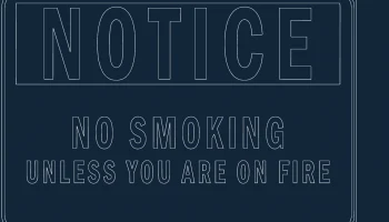 Макет "Уведомление смешное не курить "
