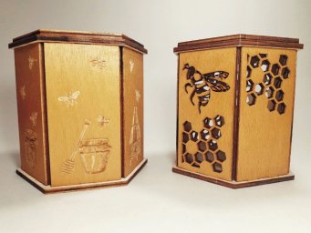 Макет "Деревянная коробка для банок с медом" 3