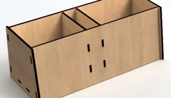 Макет "Деревянный простой настольный органайзер коробка для хранения 3 мм"