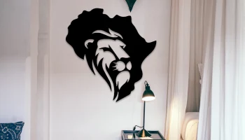 Макет "Настенный декор в виде африканского льва"