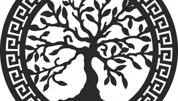 Макет "Настенное искусство из оливкового дерева"