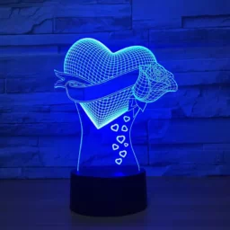 Макет "Любовное сердце роза 3d иллюзионная лампа" 0