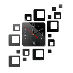 Макет "Современные настенные часы с квадратным зеркалом" 0