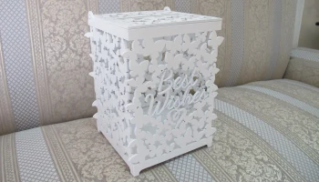 Макет "Деревянная коробка для свадебных открыток коробка для подарочных открыток с крышкой"