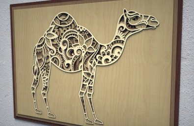 Макет "Верблюд 3d многослойная настенная живопись" 0