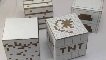 Макет "Картонные блоки Minecraft"