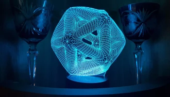 Макет "Икосаэдр 3d ночник акриловый оптический иллюзион лампа"
