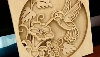 Макет "Колибри многослойное деревянное украшение"