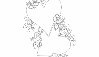 Макет "Сердце и цветы"