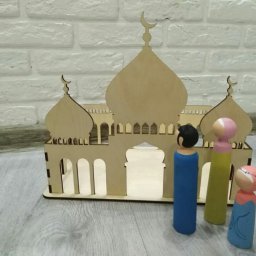 Макет "Мечеть игрушка масджид игровой дом мусульманские дети учатся молитва салах дети исламская игр 1