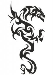 Черно-белая татуировка дракона вектор #74372424 0
