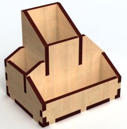 Макет "Деревянный простой Карандашница коробка для хранения 6 мм" 0