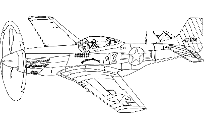 Макет "Силуэт самолета P51 Mustang" 0