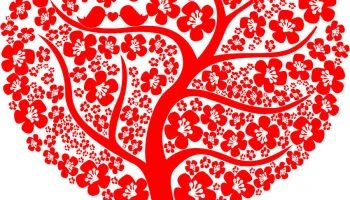 Абстрактное дерево любви вектор