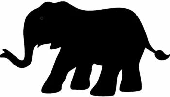 Силуэт слона вектор