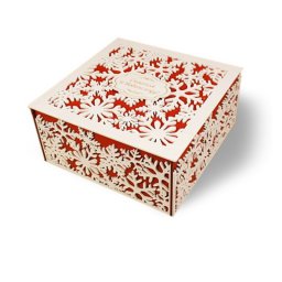 Макет "Снежинка коробка квадратная снежинка Новогодняя подарочная коробка" 0