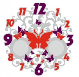 Макет "Декоративные настенные часы с бабочками" #2969066393 0
