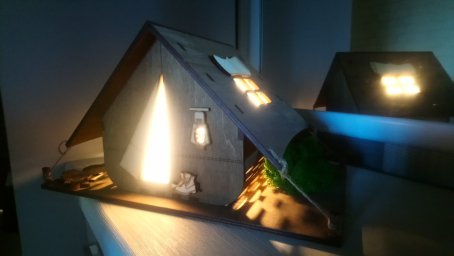 Макет "Деревянная лампа-ночник в форме палатки" 1