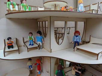 Макет "Современный дом деревянный кукольный домик 3мм игрушки для детей" 2
