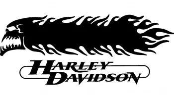 Макет "Harley davidson череп и пламя 3d"