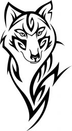 Макет "Векторный дизайн татуировки головы волка" #9550555218 0