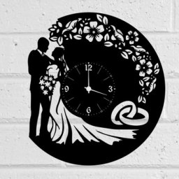 Макет "Настенные часы со свадебной виниловой пластинкой" 1