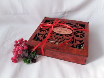 Макет "Шоколадная подарочная коробка коробка для конфет фанера 4мм" 1