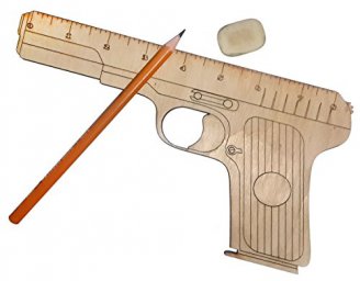 Макет "Деревянная измерительная линейка в форме пистолета" 0