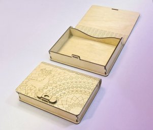 Макет "Деревянная коробка для книг с застежкой шаблон" 0