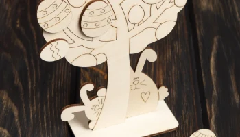 Макет "Деревянное пасхальное дерево украшение деревянные пасхальные яйца"