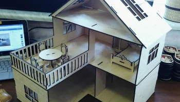 Макет "Деревянный кукольный домик для детей"