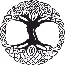 Макет "Кельтское дерево жизни виниловая наклейка на окно вектор" 0