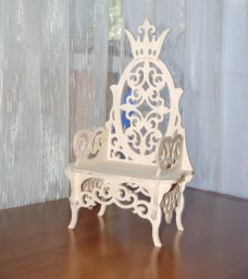 Макет "Королевский кукольный трон миниатюрный кукольный домик трон барби стул 12 мм" 0