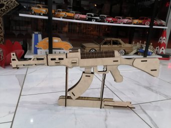Макет "Модель пистолета-пулемета Ак-47 3d деревянный пазл" 2