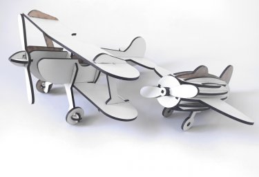 Макет "Деревянный биплан игрушечная модель самолета" 0