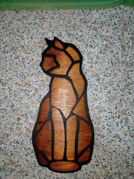 Макет "Деревянный органайзер для хранения бусин в форме кошки" 0