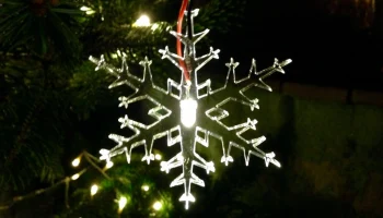 Макет "Рождественская снежинка со светодиодной подсветкой svg файл"
