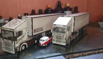 Макет "Деревянная модель грузовика Scania игрушечный набор"
