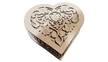 Макет "Подарочная коробка в форме сердца"