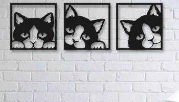 Макет "Интерьерный настенный декор кошка"