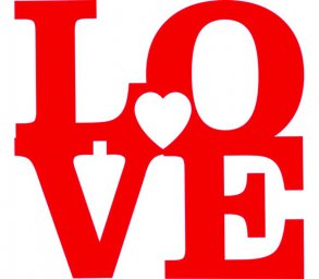Макет "Любовные буквы сердце знак валентинов день декор" 0