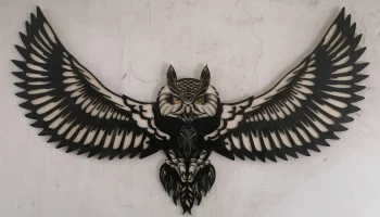 Макет "Декор для стен в виде летящей совы"
