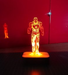 Макет "Железный человек акриловая 3d светодиодная ночная лампа svg файл" 0