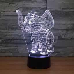 Макет "Детский слон 3d ночник настольная лампа 3d оптическая иллюзия лампа" 1