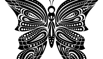 Макет "Татуировка бабочки для дизайна и украшения"