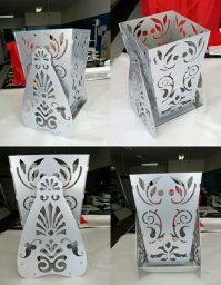 Макет "Декоративная ваза цветочная коробка с подставкой" 0
