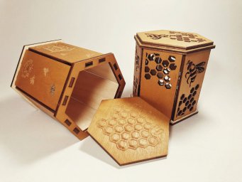 Макет "Деревянная коробка для банок с медом" 1